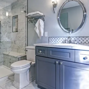 Blue Tile Accent Bathroom