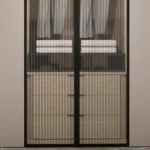 Geometric Patterned Wardrobe Cabinet