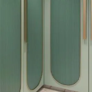 Luxury Green Wardrobe with Vertical Design