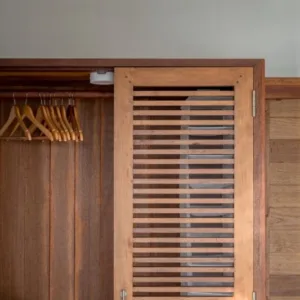 Rustic Wood & Wicker Wardrobe