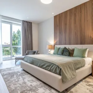 Bold Wood Panel Bedroom