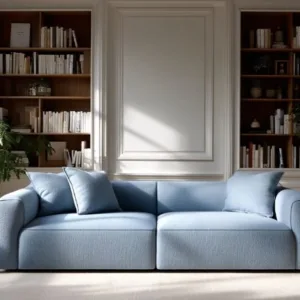 Serene Blue Blossom Living Room