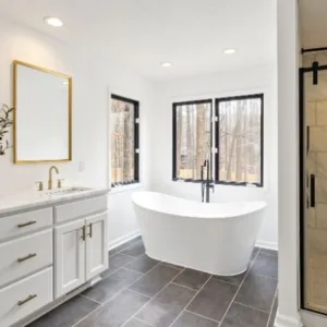 Opulent Gold Frame Bathroom